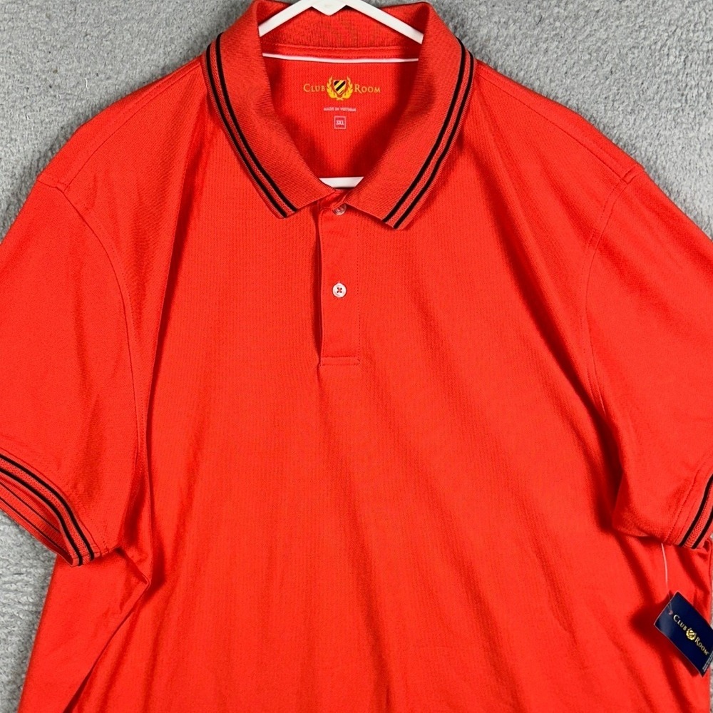 NEW Club Room Sporty Polo Shirt Mens 3XL Lipstick Coral Golf Performance Rugby